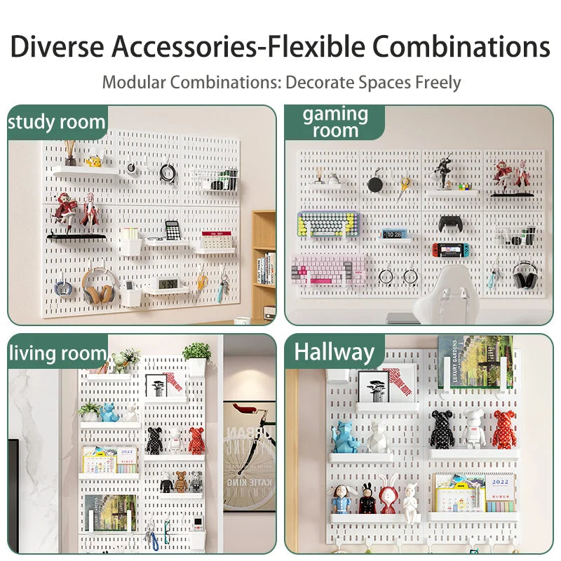 Wall-Mounted Pegboard Organizer Panel for Home Storage
