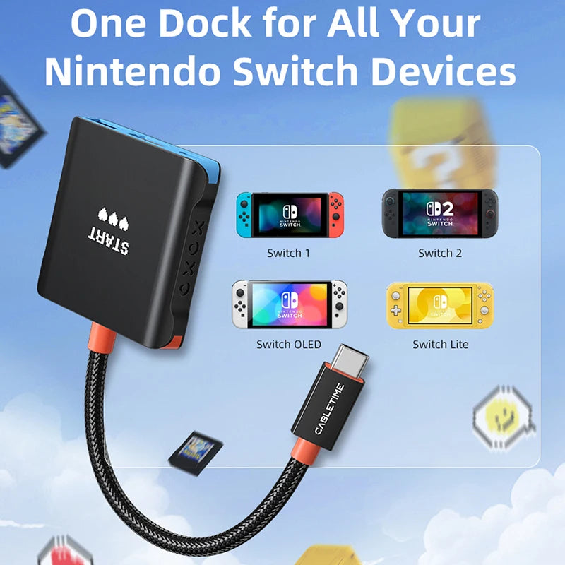 3-in-1 USB-C Gaming Hub Dock – 4K HDMI, PD 100W
