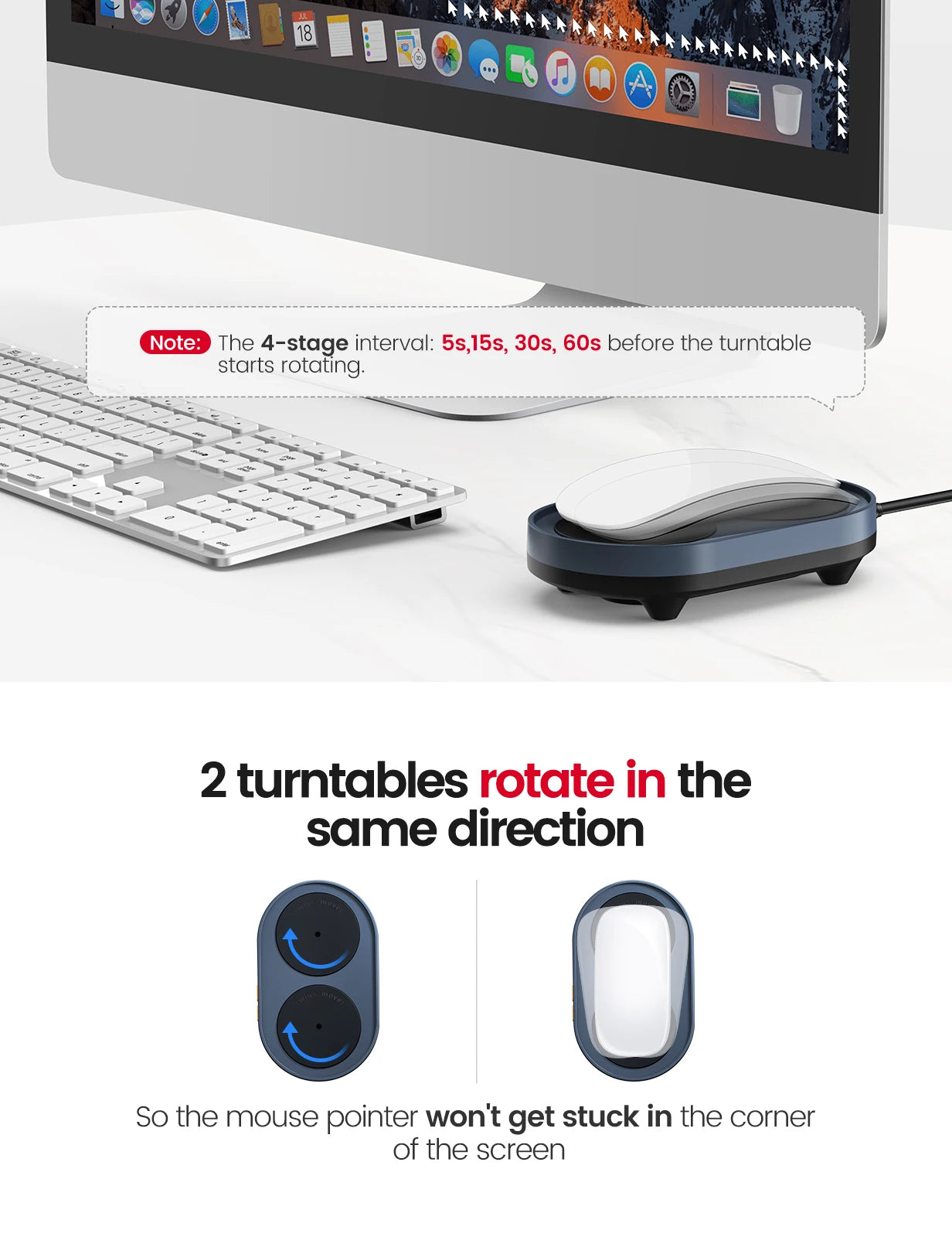 Dual Turntable Mouse Jiggler โ Adjustable, Silent, Undetectable