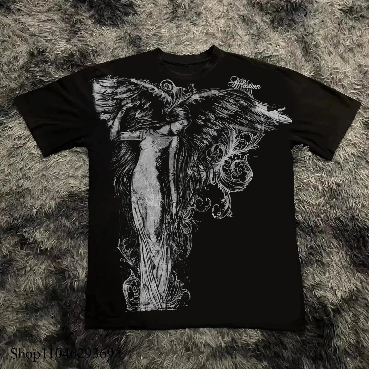 Y2K Gothic Graphic Oversized T-Shirt Cotton Blend Top