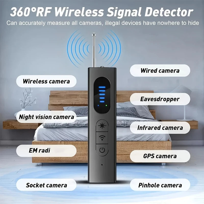 RF Signal Detector for Hidden Cameras and GPS Trackers