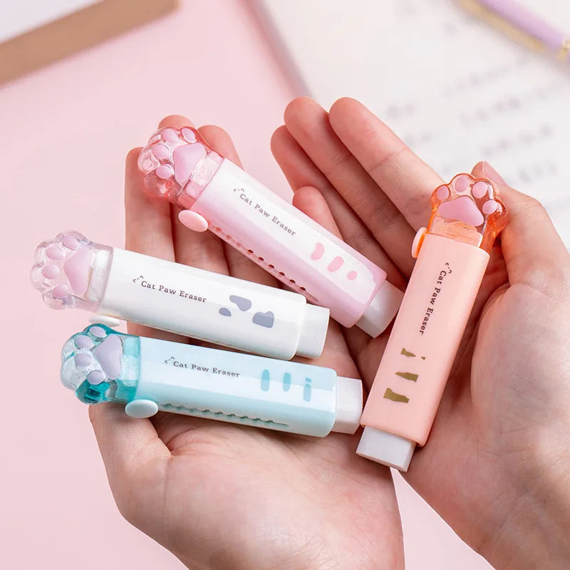 Cute Cat Retractable Eraser โ Kawaii Pencil Rubber