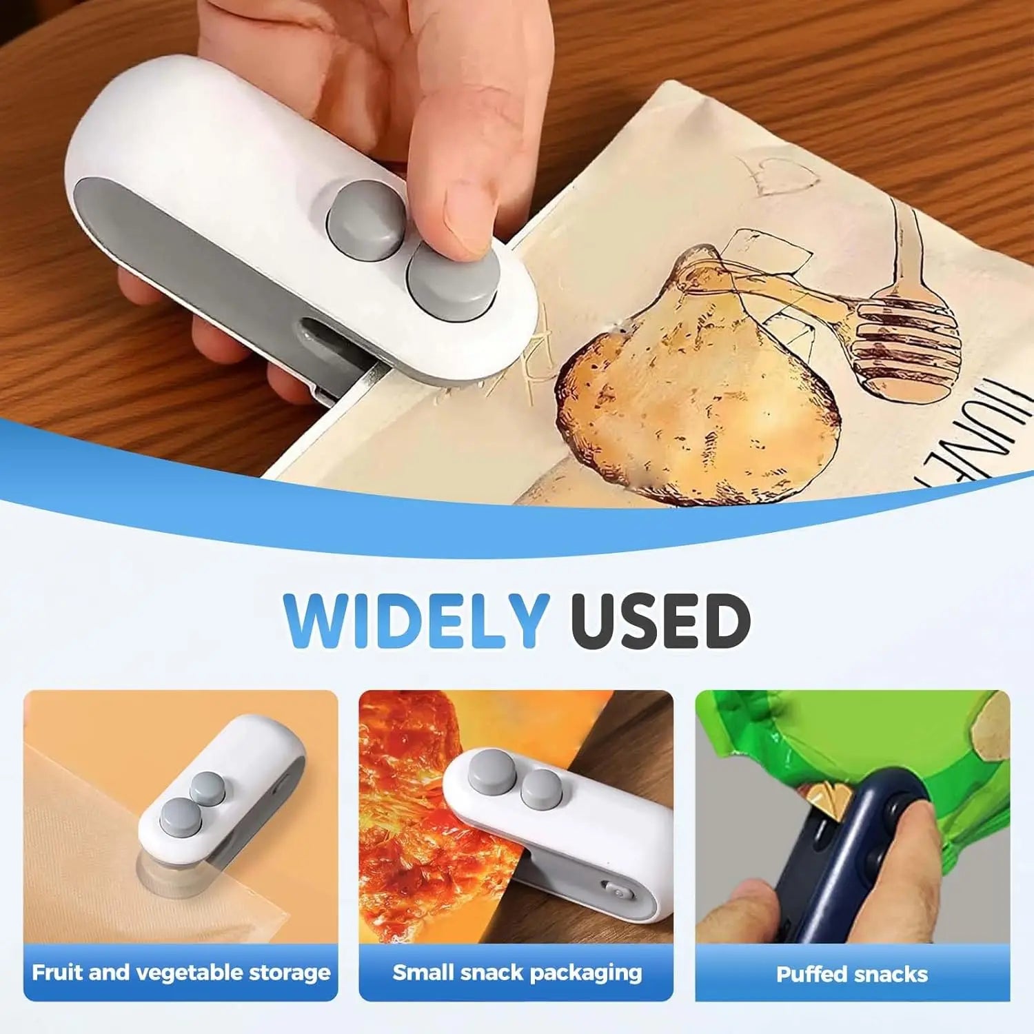 Mini Heat Bag Sealer with Cutter – USB-C Rechargeable - 𝖁𝖎𝖛𝖆𝖈𝖊