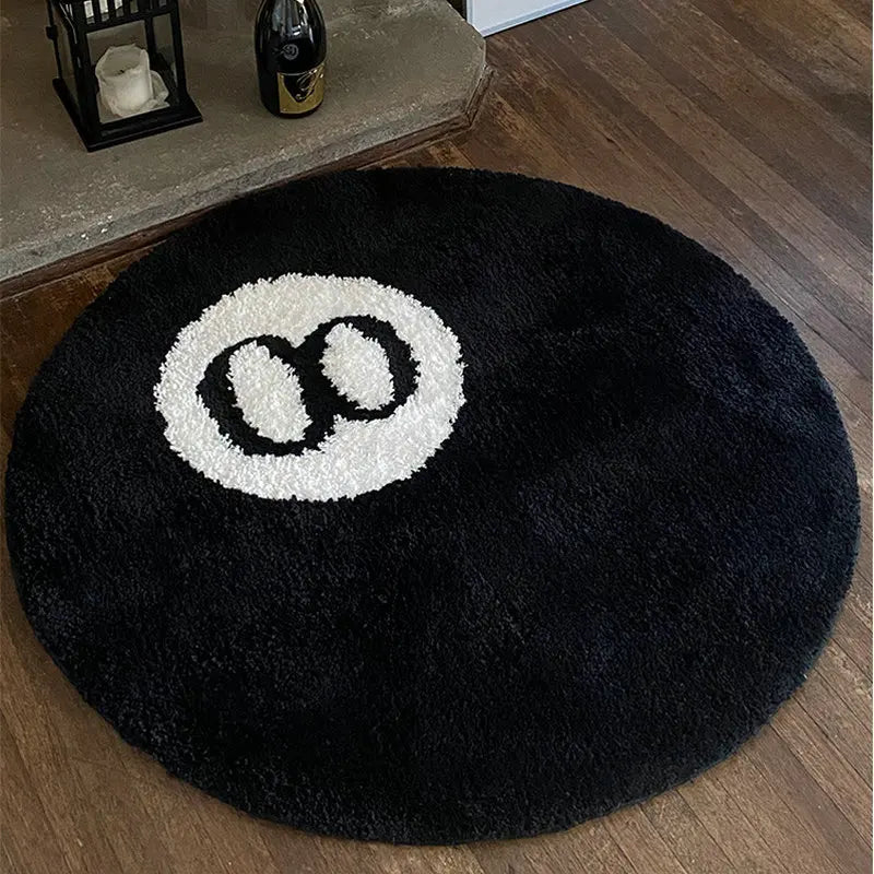 Halloween 8 Ball Round Rug – Soft Non-Slip Accent Mat
