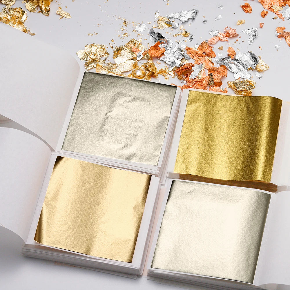 100-200sheets Imitation Gold Foil Paper Leaf Gilding DIY Epoxy Resin Mold Jewelry Making Filling Decorate Resin Crafts Tool