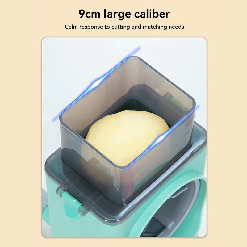 Manual Rotary Vegetable Slicer Grater 3-in-1 Kitchen Tool - 𝖁𝖎𝖛𝖆𝖈𝖊