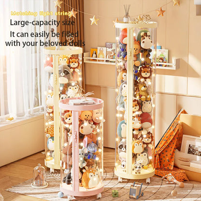 Transparent Doll Storage Tube Toy Organizer With Zipper