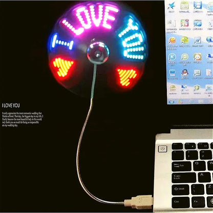 USB Programmable LED Message Fan With Flexible Neck