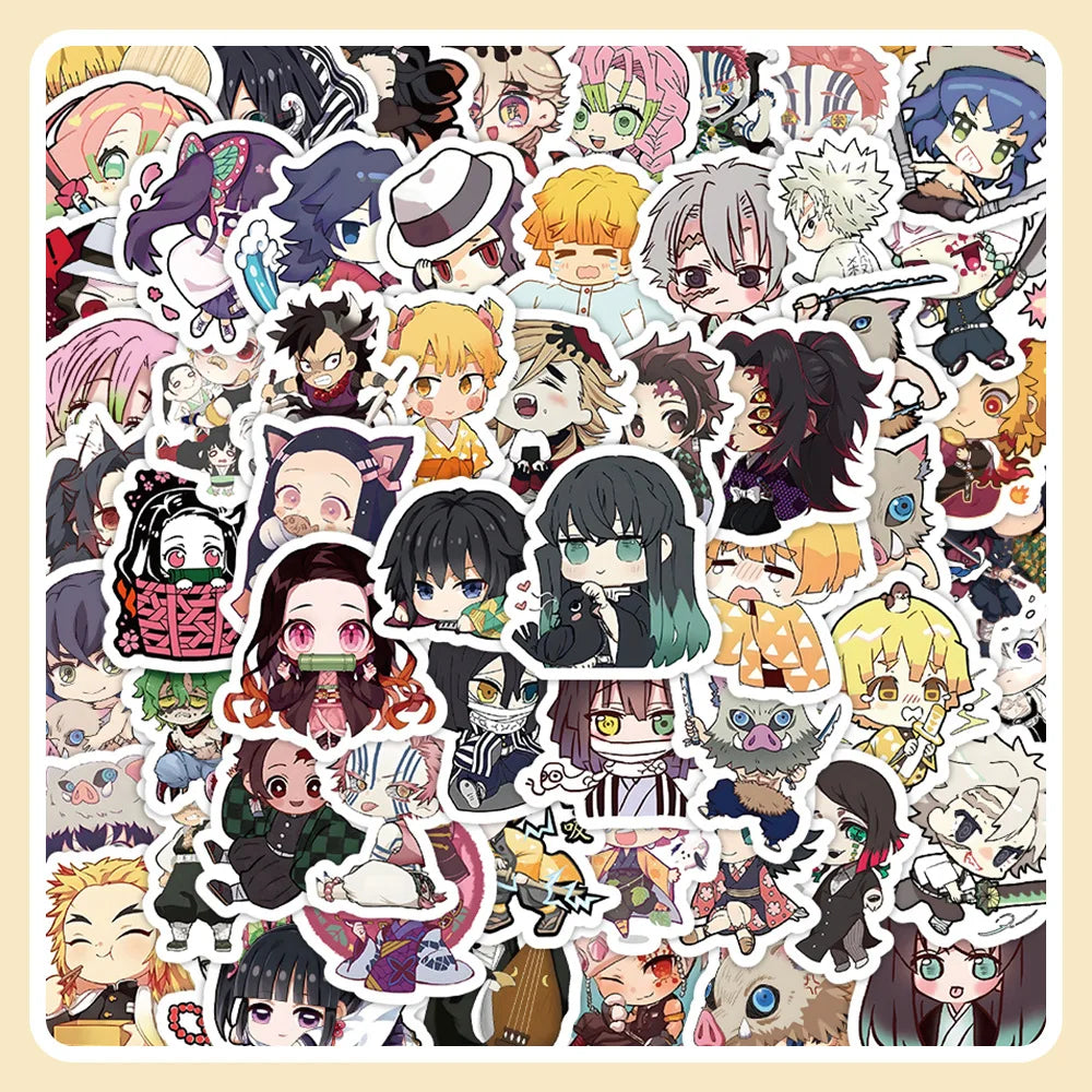 60pcs Cute Cartoon Anime Demon Slayer Anime Stickers