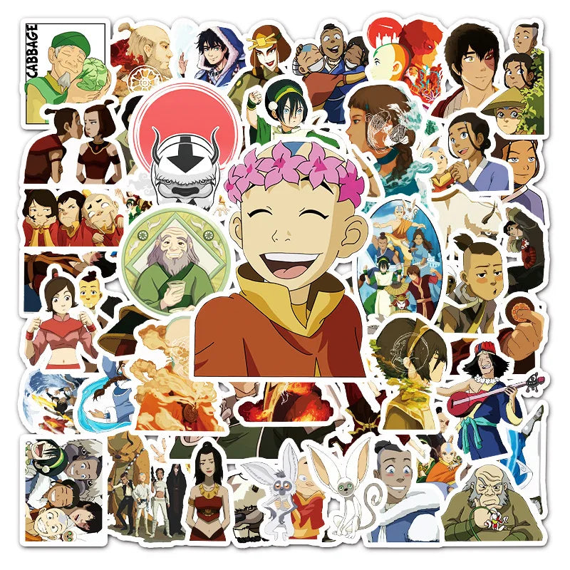 10/50PCS Anime Avatar The Last Airbender Sticker Cartoon Personality Cool Creative Decorative Decorative Kids Toy DIY Skateboard