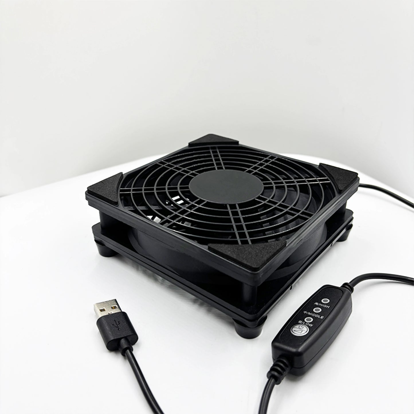 USB Desk Fan with 3-Speed Silent Cooling and Controller