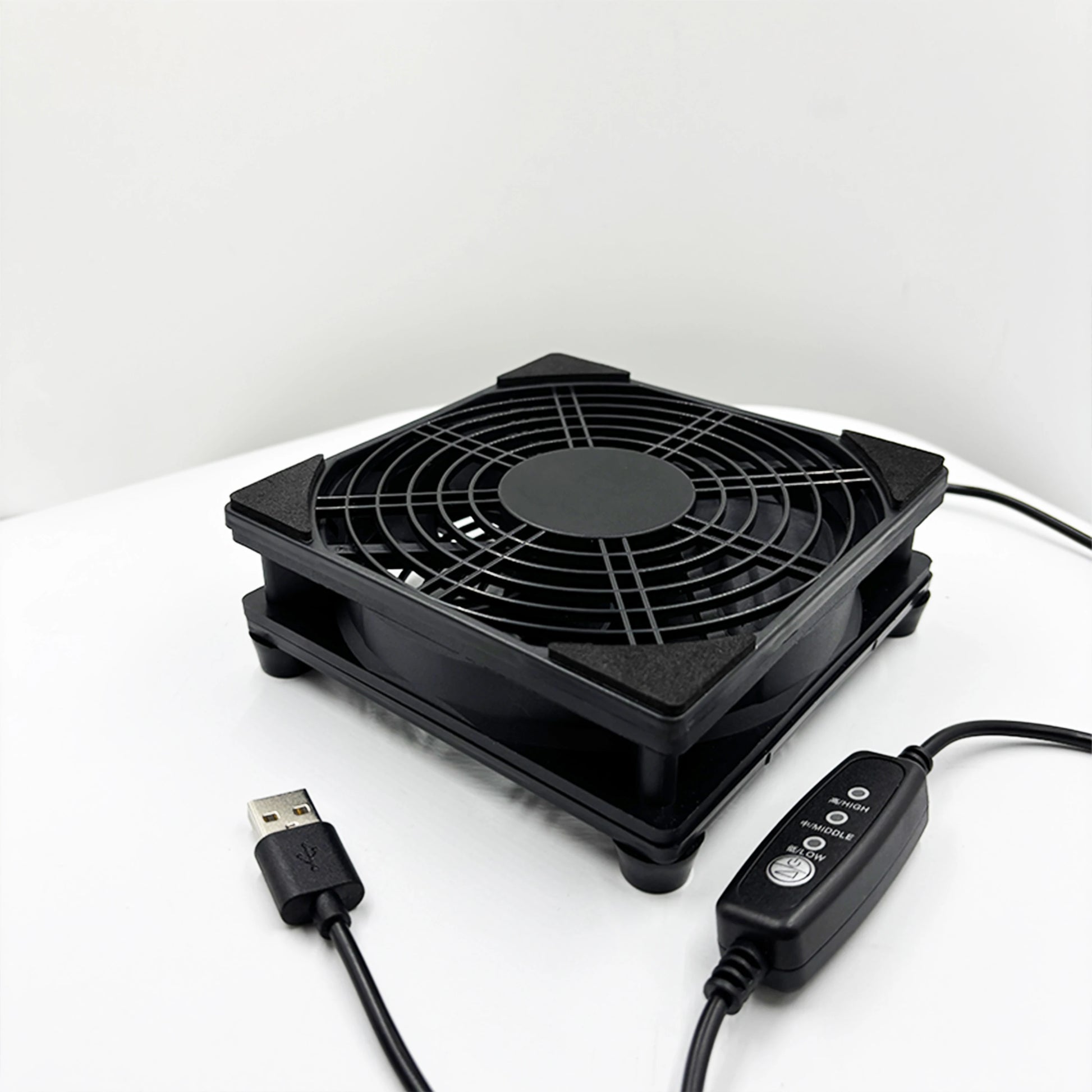 USB Desk Fan with 3-Speed Silent Cooling and Controller