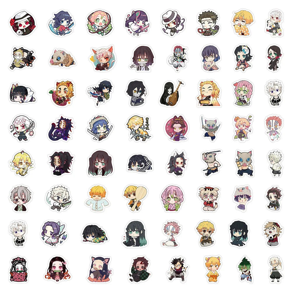 60pcs Cute Cartoon Anime Demon Slayer Anime Stickers