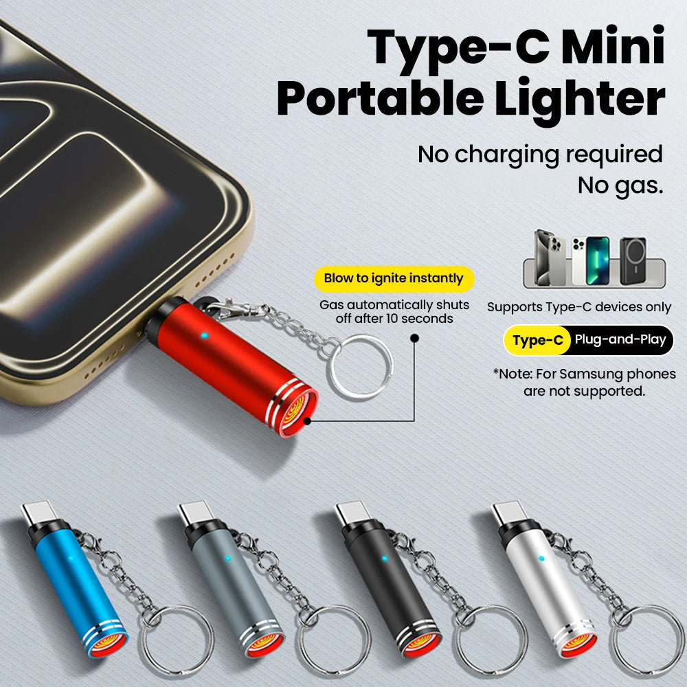 Type-C Mini Cigarette Lighter Adapter for Smartphones