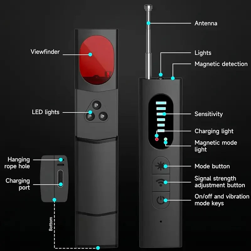 RF Signal Detector for Hidden Cameras and GPS Trackers
