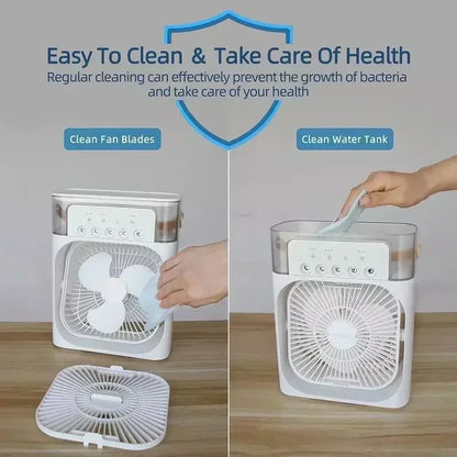 3-in-1 Portable Air Cooler Fan with Humidifier & LED Light - 𝖁𝖎𝖛𝖆𝖈𝖊