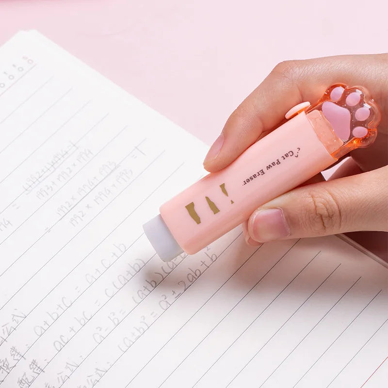 Cute Cat Retractable Eraser – Kawaii Pencil Rubber