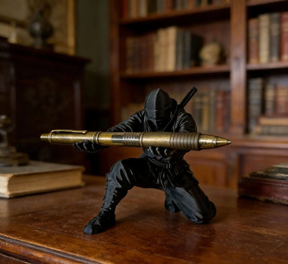 3D Ninja Pen Holder Desk Organizer Miniature Statue