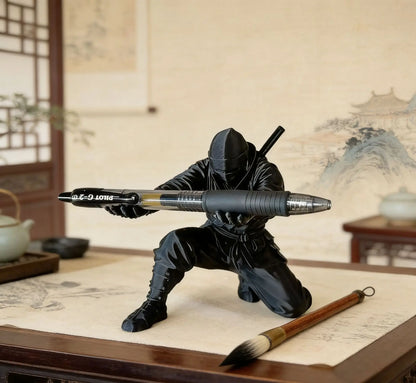 3D Ninja Pen Holder Desk Organizer Miniature Statue