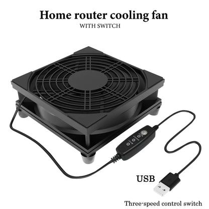 USB Desk Fan with 3-Speed Silent Cooling and Controller