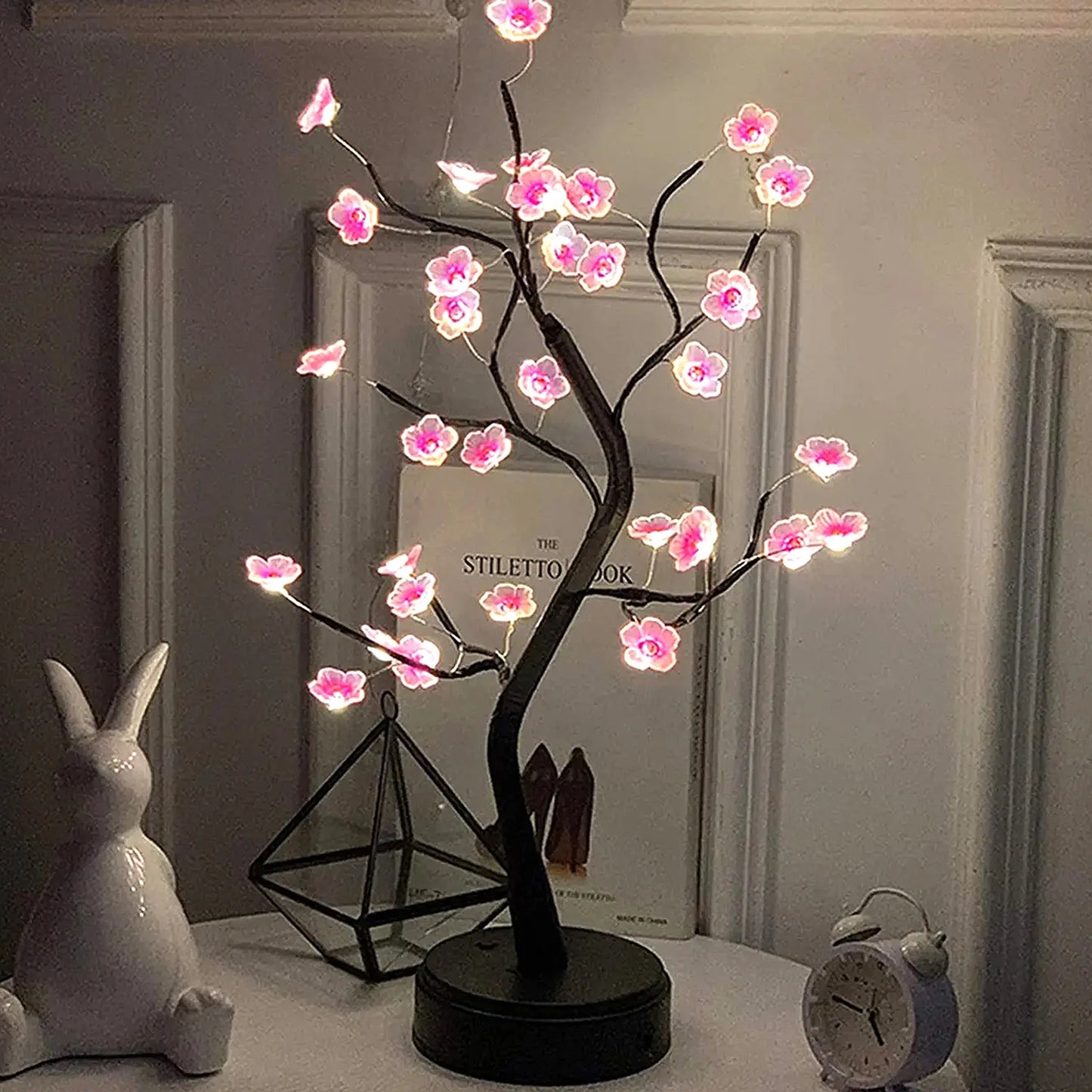 Cherry Blossom Tree LED Night Light with Touch Sensor