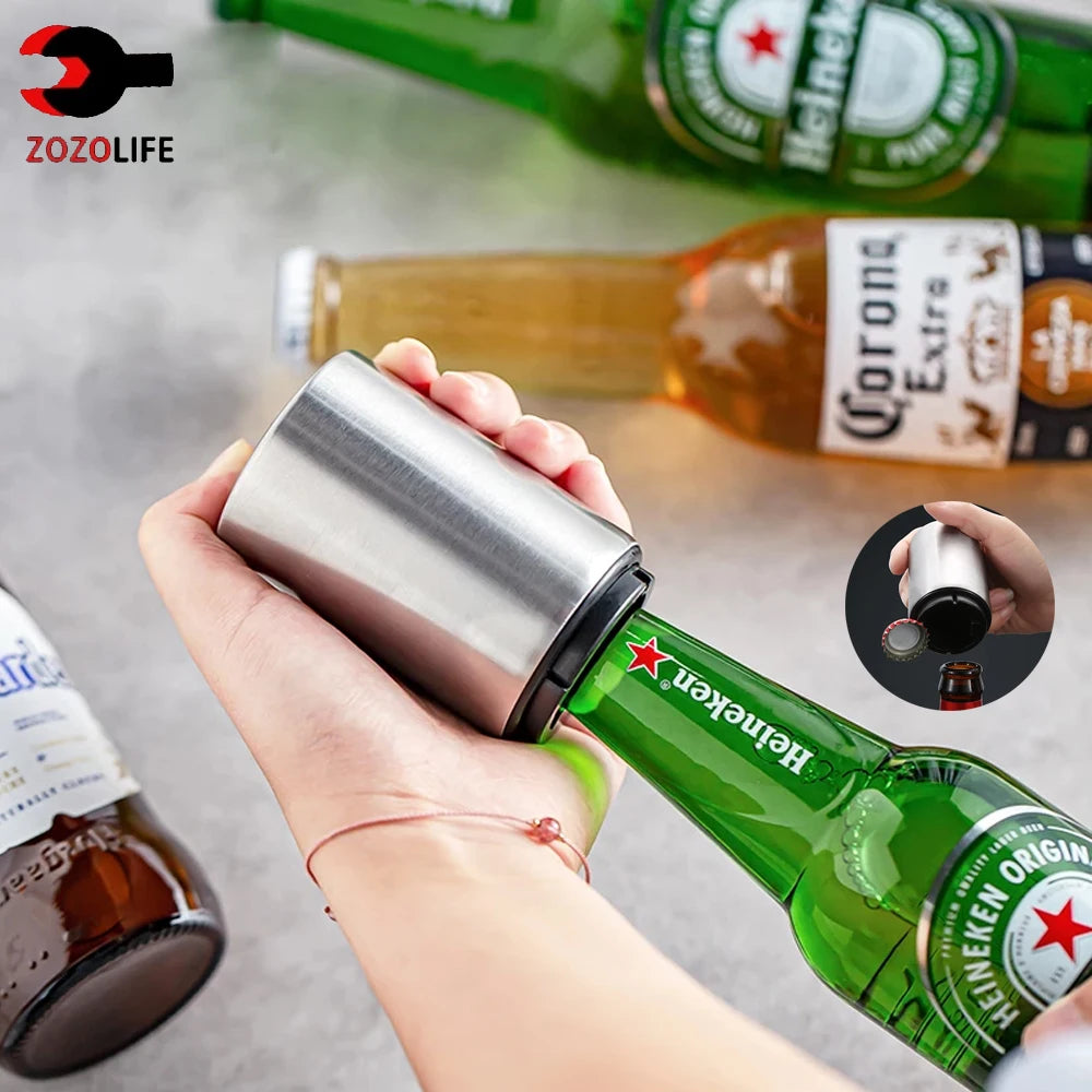 Automatic Stainless Steel Beer Bottle Opener With Magnet