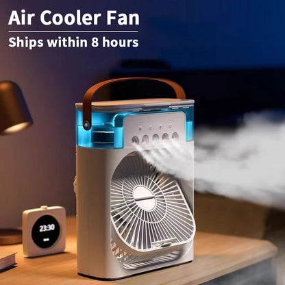 3-in-1 Portable Air Cooler Fan with Humidifier & LED Light - 𝖁𝖎𝖛𝖆𝖈𝖊