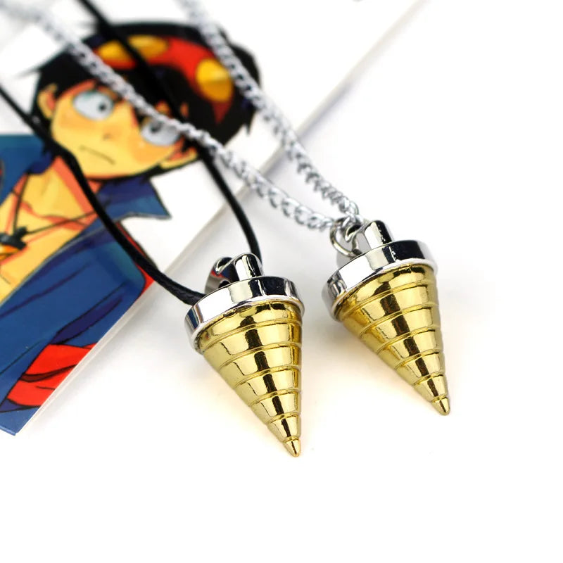 Anime Spiral Pendant Necklace And Keychain Set - 𝖁𝖎𝖛𝖆𝖈𝖊