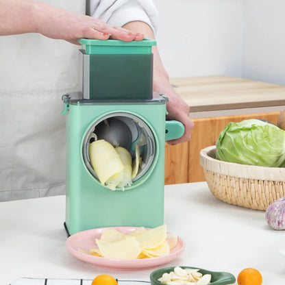 Manual Rotary Vegetable Slicer Grater 3-in-1 Kitchen Tool - 𝖁𝖎𝖛𝖆𝖈𝖊