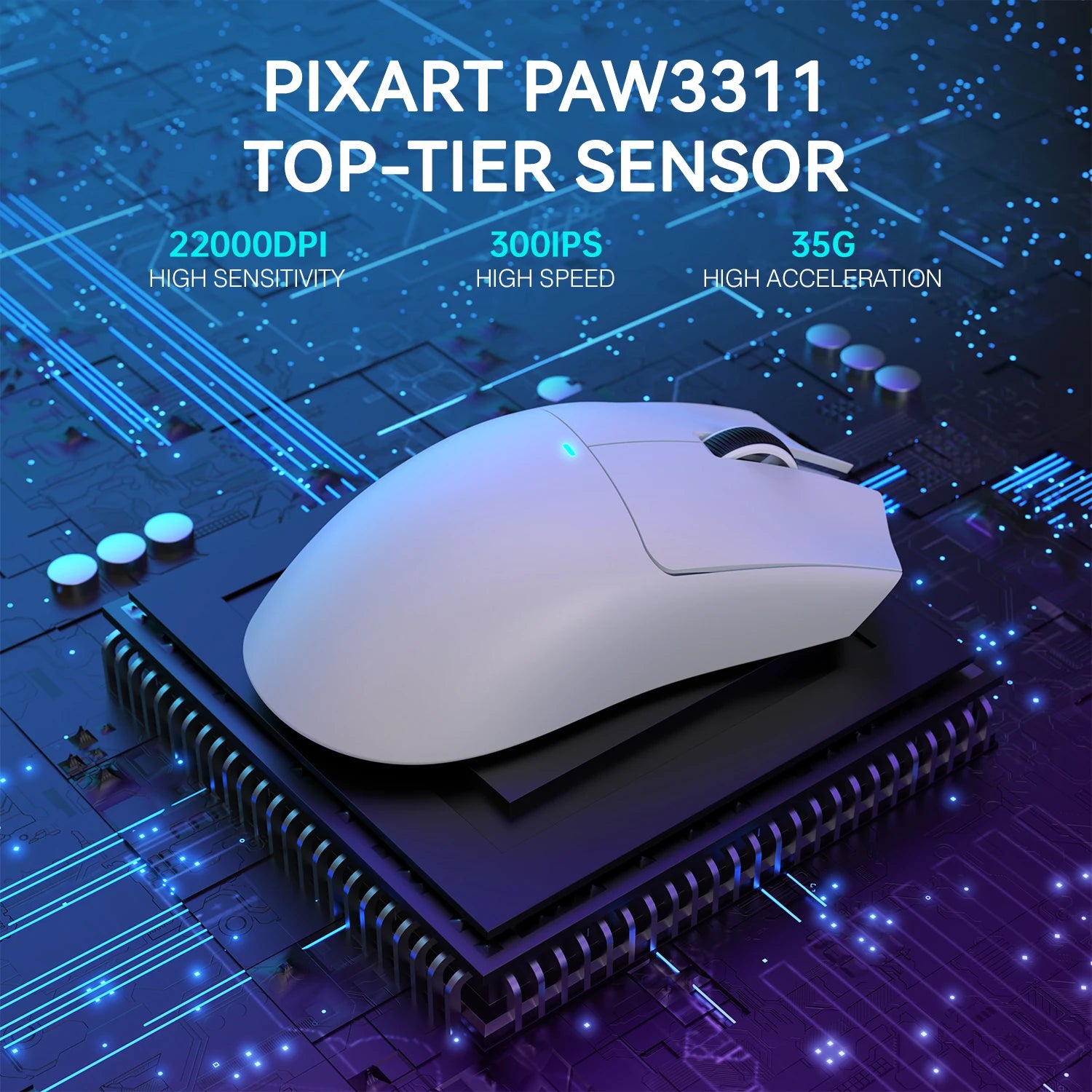 Lightweight Wireless Gaming Mouse with RGB Lighting
