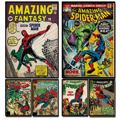 Spider Hero Canvas Wall Art Poster for Kids Rooms