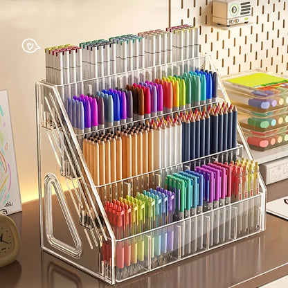 Acrylic Pen Holder Organizer With Large Capacity Rack