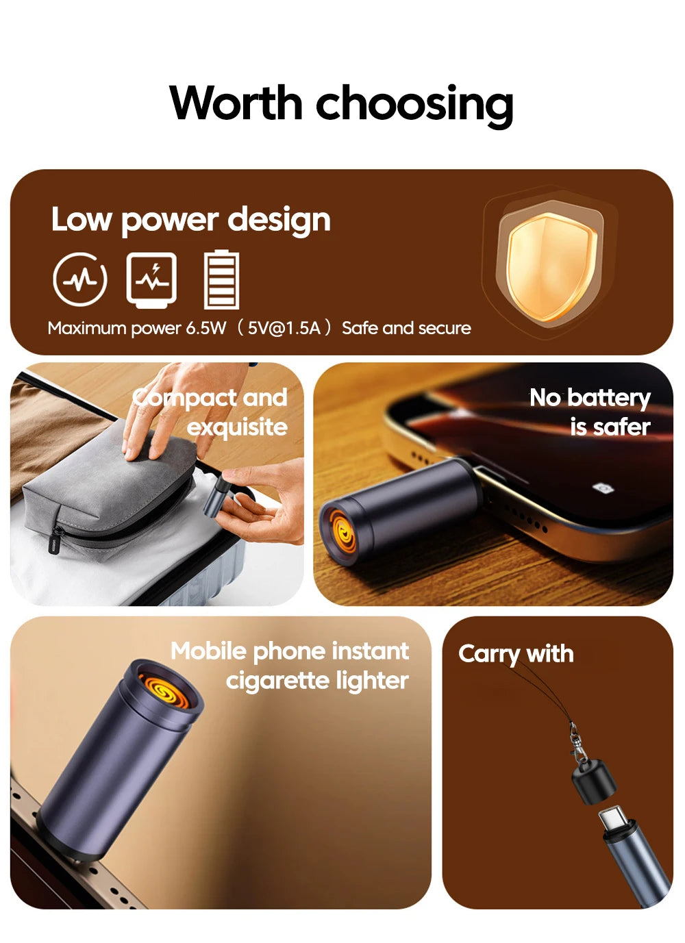 Type-C Electric USB Cigarette Lighter – Windproof Mini