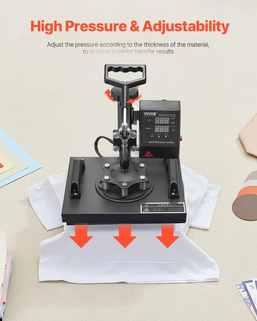 12x10 in Clamshell Heat Press – Digital 650W Machine