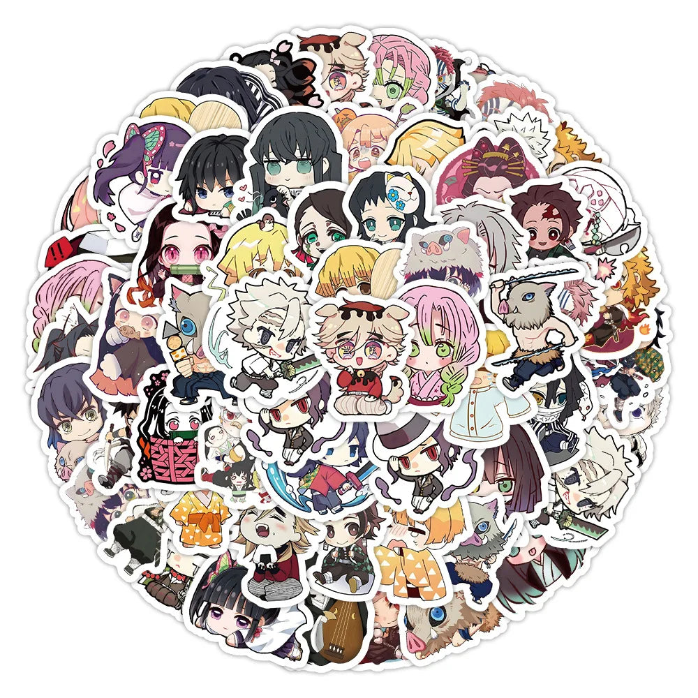 60pcs Cute Cartoon Anime Demon Slayer Anime Stickers