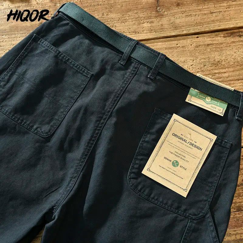 Men's Cotton Cargo Pants With Multi Pockets And Belt