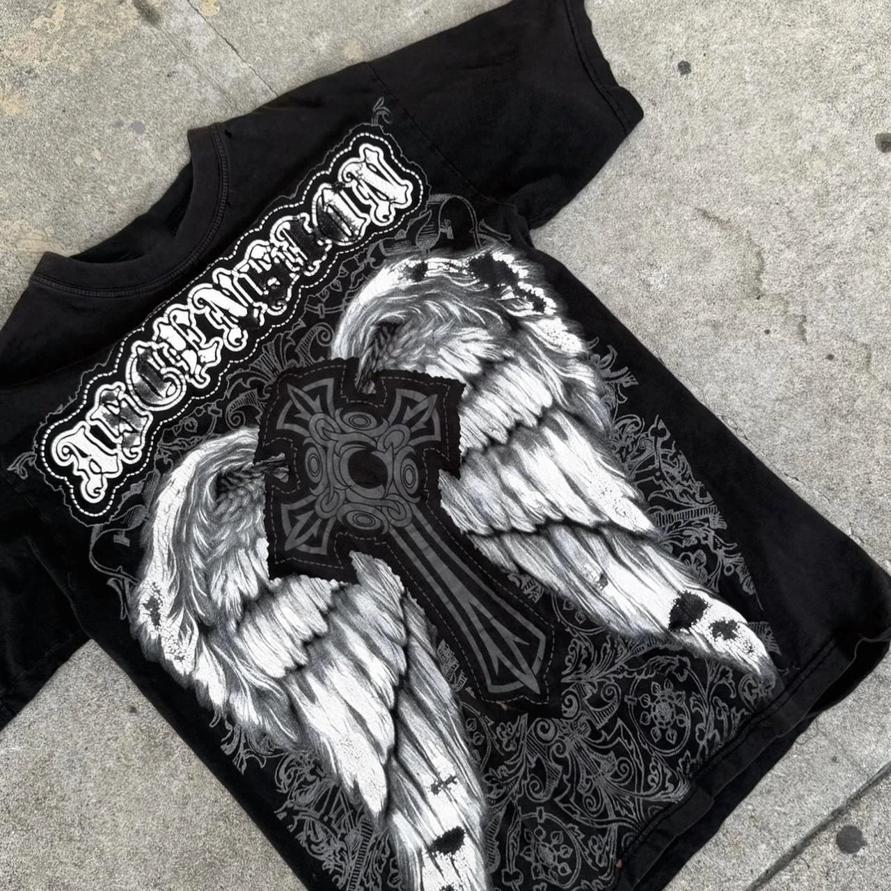 Y2K Gothic Graphic Oversized T-Shirt Cotton Blend Top