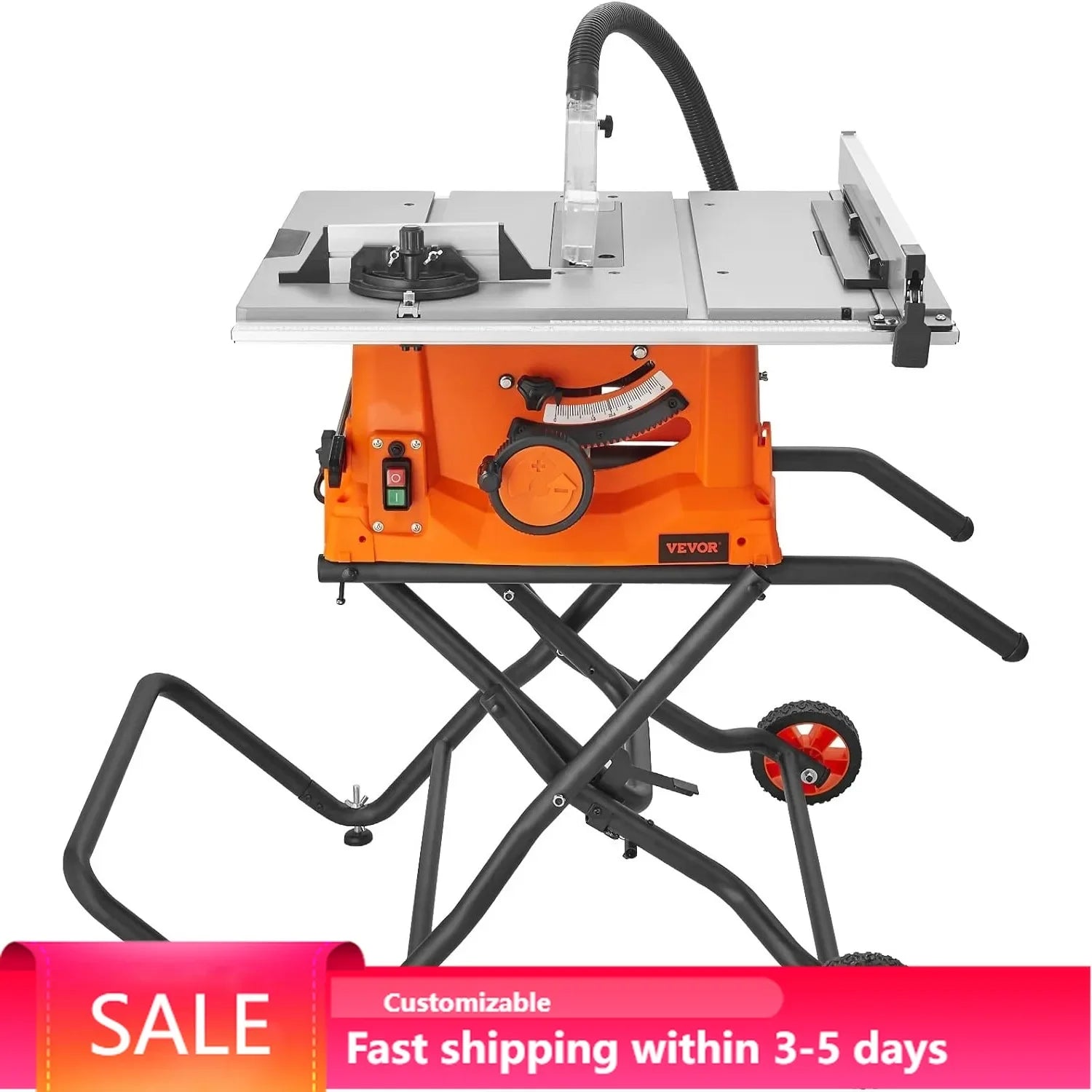 10-Inch Jobsite Table Saw with Stand โ 15-Amp, 5000 RPM
