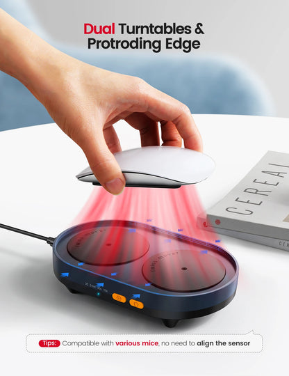 Dual Turntable Mouse Jiggler – Adjustable, Silent, Undetectable
