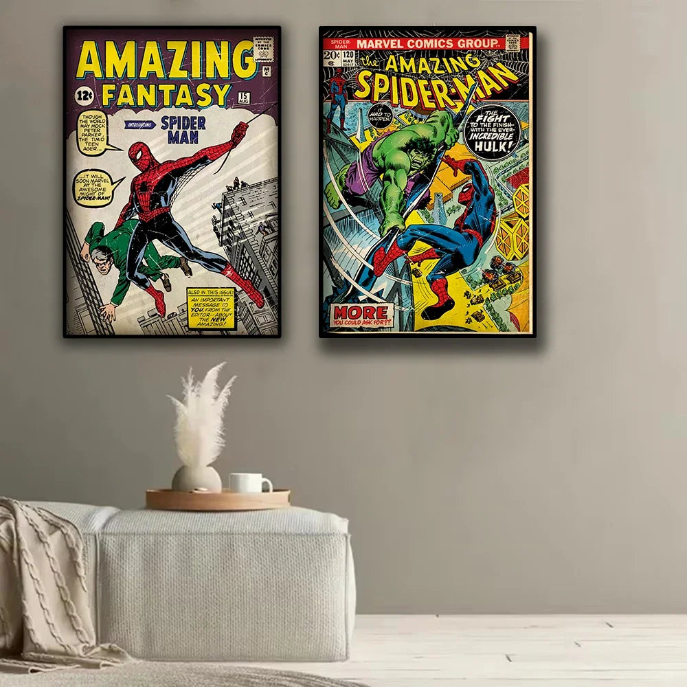 Spider Hero Canvas Wall Art Poster for Kids Rooms