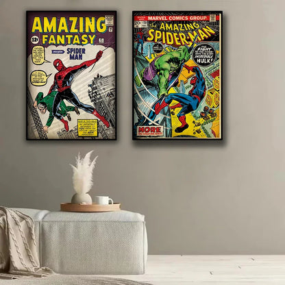 Spider Hero Canvas Wall Art Poster for Kids Rooms