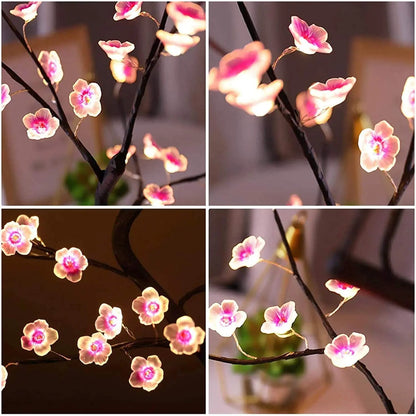 Cherry Blossom Tree LED Night Light with Touch Sensor