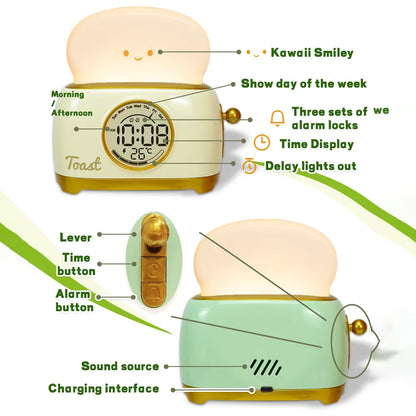 Kids Digital Alarm Clock With Dimmable LED Night Light