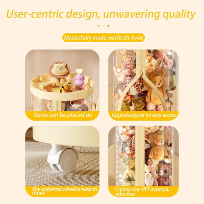 Transparent Doll Storage Tube Toy Organizer With Zipper