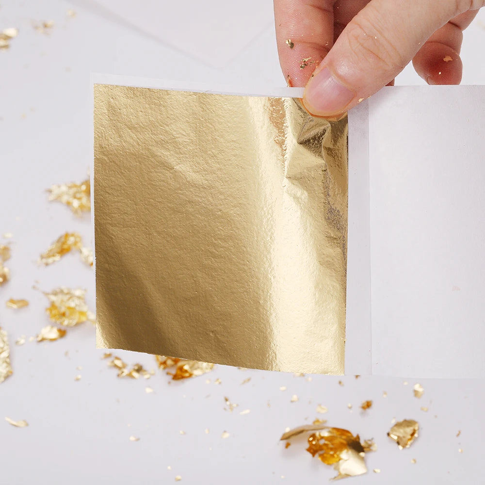 100-200sheets Imitation Gold Foil Paper Leaf Gilding DIY Epoxy Resin Mold Jewelry Making Filling Decorate Resin Crafts Tool