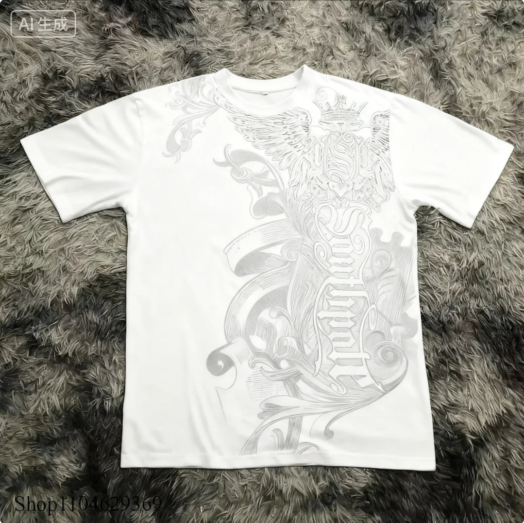 Y2K Gothic Oversized T-Shirt With Applique Detail