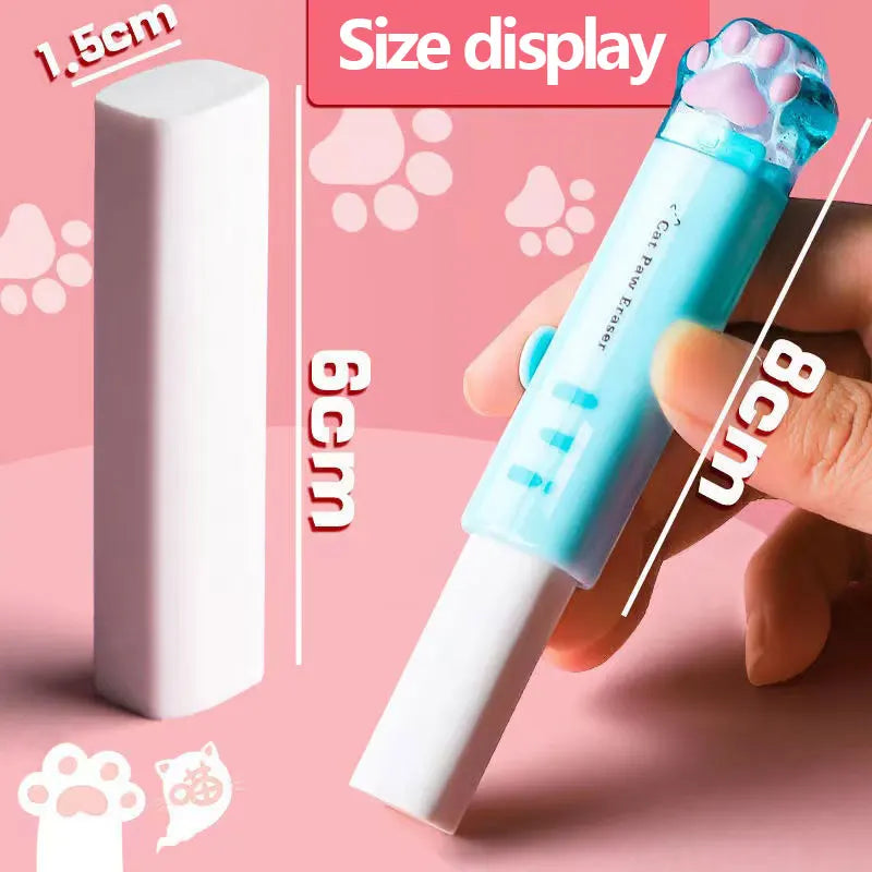 Cute Cat Retractable Eraser – Kawaii Pencil Rubber