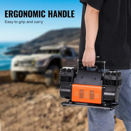 Heavy-Duty Dual-Cylinder Air Compressor Tire Inflator