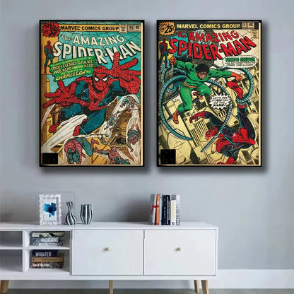 Spider Hero Canvas Wall Art Poster for Kids Rooms