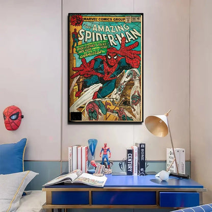 Spider Hero Canvas Wall Art Poster for Kids Rooms